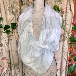 Lululemon Infinity Scarf Wrap Oversized Lightweight White Grey Stripes O…